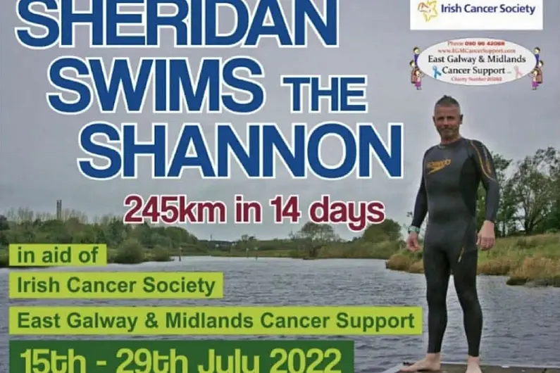 Ballinasloe native begins swimming the length of the Shannon in aid of cancer charities